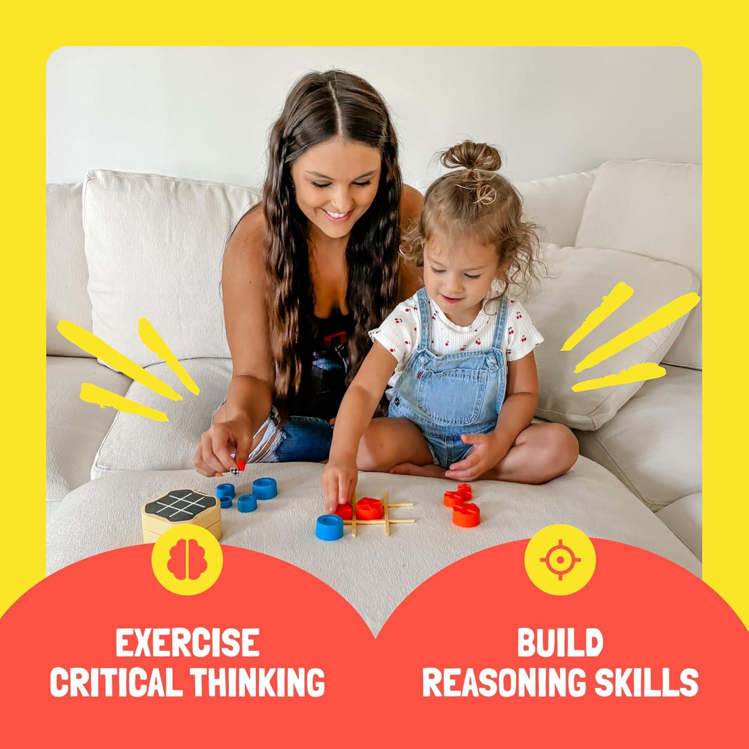 image:imageGiiKER Tic Tac Toe Bolt Game Original 3in1 Handheld Games Portable Travel Games for Car Ride Toys Gift Idea for Kids and Adults Stocking Stuffers Birthday Gifts for Boys Girls YellowYellow