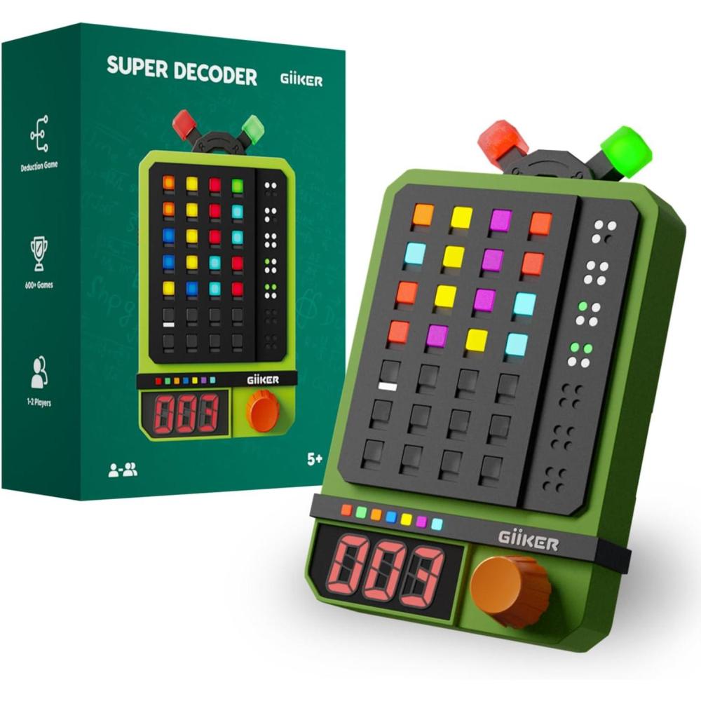 image:imageGiiKER Super Decoder 600Level CodeBreaking Puzzle Game for 12 Players Handheld Games for Kids and Adults Birthday Gift for Boys and Girls Travel Games for Road Trip