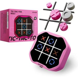 GiiKER Tic Tac Toe Bolt Game, Original 3-in-1 Handheld Games, Portable Travel Games for Car Ride, Toys Gift Idea for Kids and Adults, Stocking Stuffers Birthday Gifts for Boys Girls – Yellow(Pink)