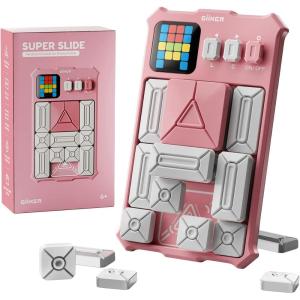 GiiKER Super Slide Puzzle Games, Original 500+ Challenges Brain Teaser Puzzle, Toys for Kids, Travel Games Birthday Gifts Easter Stocking Stuffers for Boys Girls, Activities for Road Trips – Lavender(Pink)